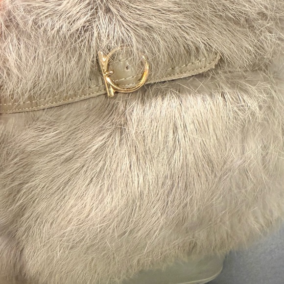 Salvatore Ferragamo Beige Faux Fur Wedge Boots - Picture 5 of 5